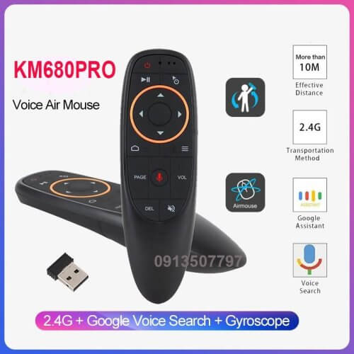 Khiển VINABOX KM680 Pro (Điều khiển bằng giọng nói + Air Mouse)