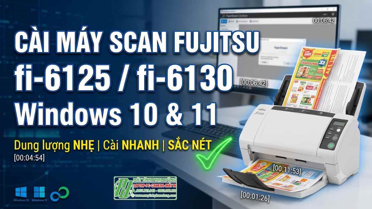 Hướng dẫn cài đặt và download driver máy scan Fujitsu fi-6125